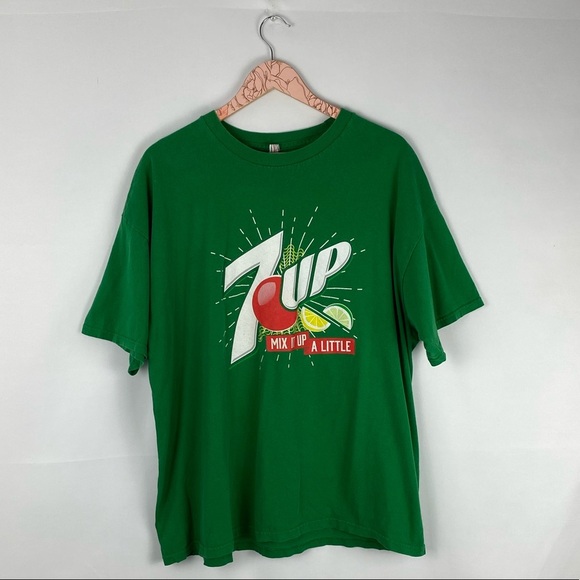 Unisex 7 Up Green Soda Mix It Up A Little Short Sleeve T-Shirt Size XXL - Picture 1 of 3